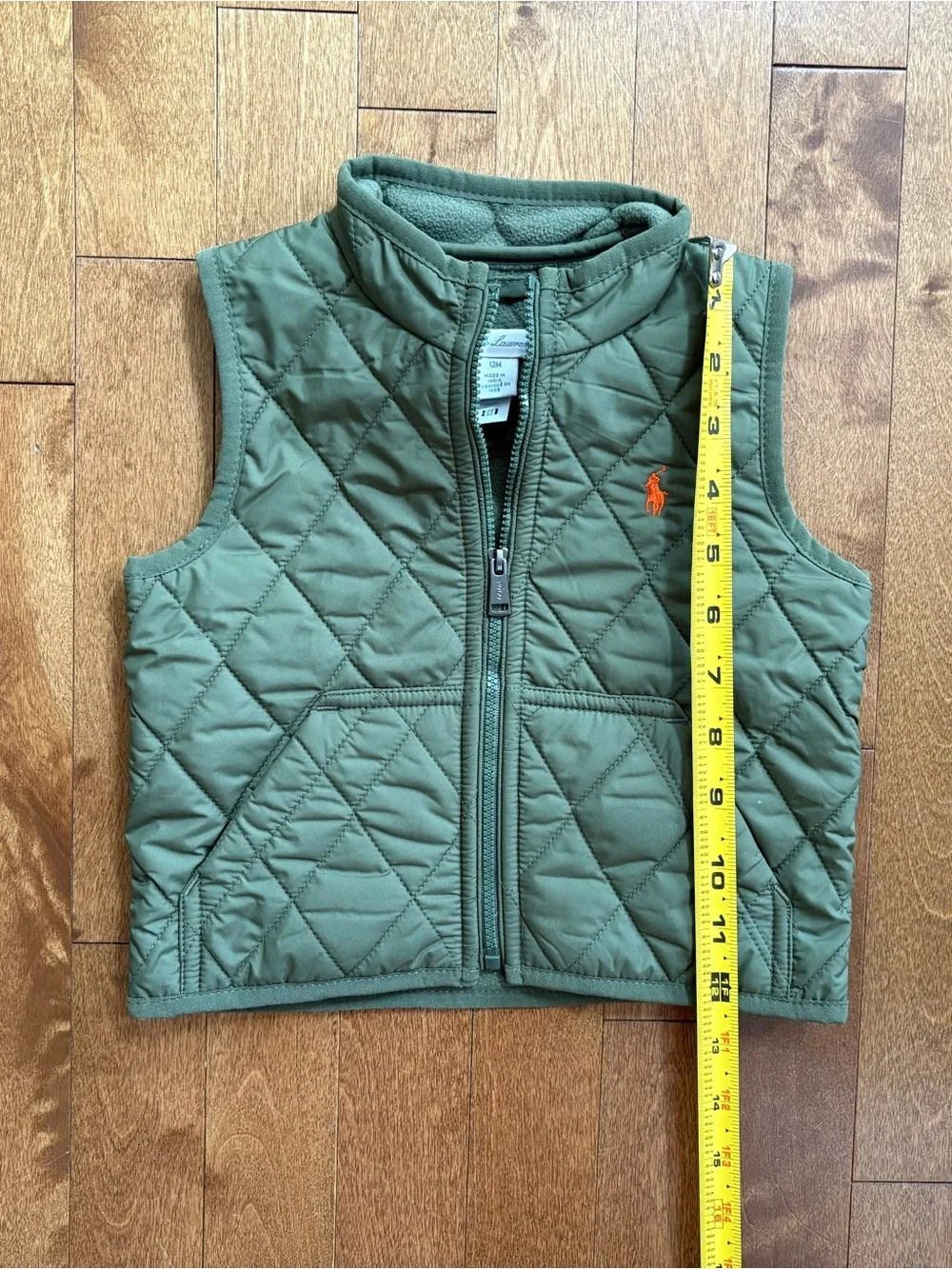 Polo Ralph Lauren Toddler Quilted Olive Green Vest 12 months